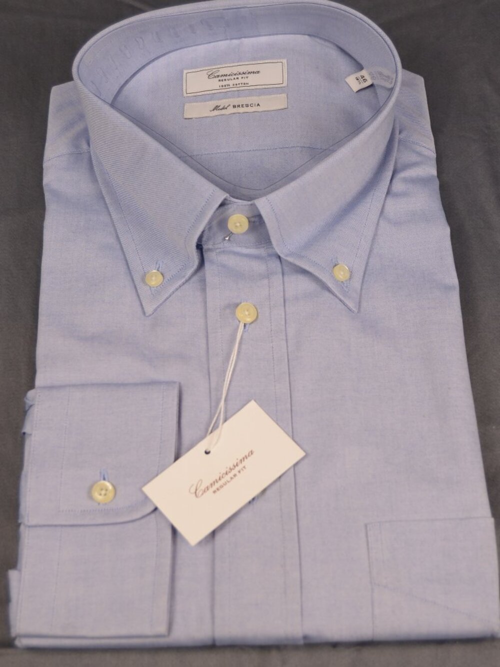 Camicissima Milano "Brescia" Button-Down Light Blue Oxford Regular Fit -- 18.5